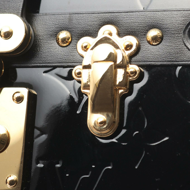 LOUIS VUITTON Petit Malle 單肩斜背包 M54180 Vernis Noir 二手女式-9