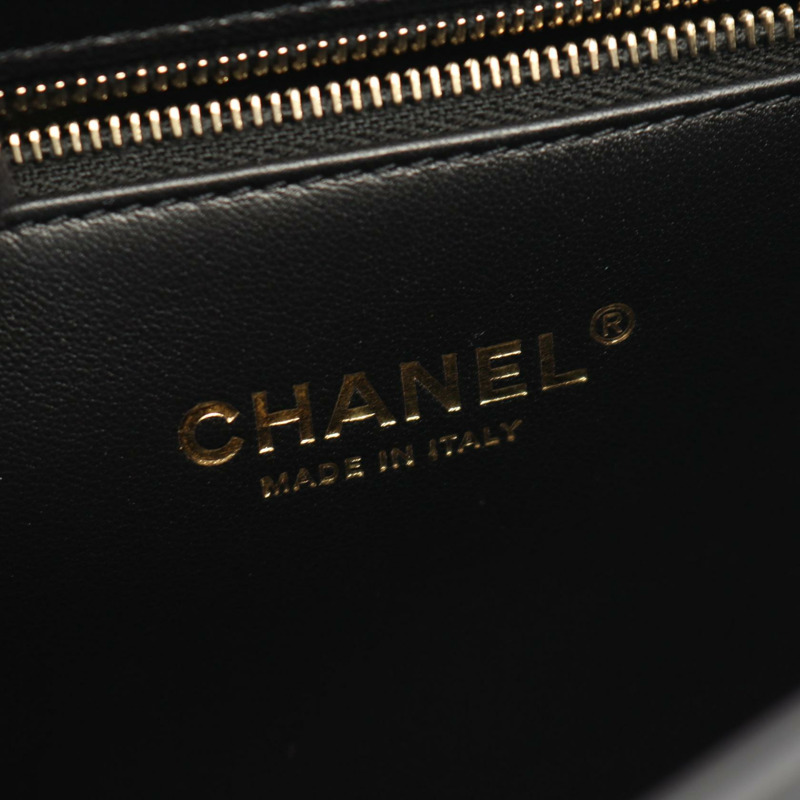 香奈兒 (CHANEL) 絎縫鏈條斜挎單肩包，羊皮材質，黑色，二手，女士款，金色五金-4