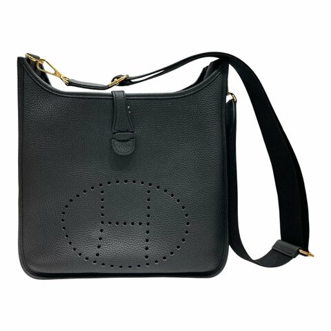 HERMES 愛馬仕 Evelyne III 29 肩背包 牛皮 黑色 金釦