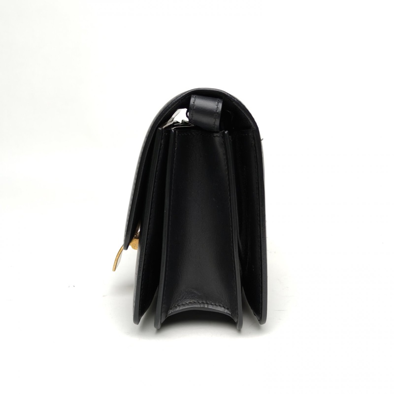CELINE ClassicBox小號黑色牛皮金扣肩背包-1