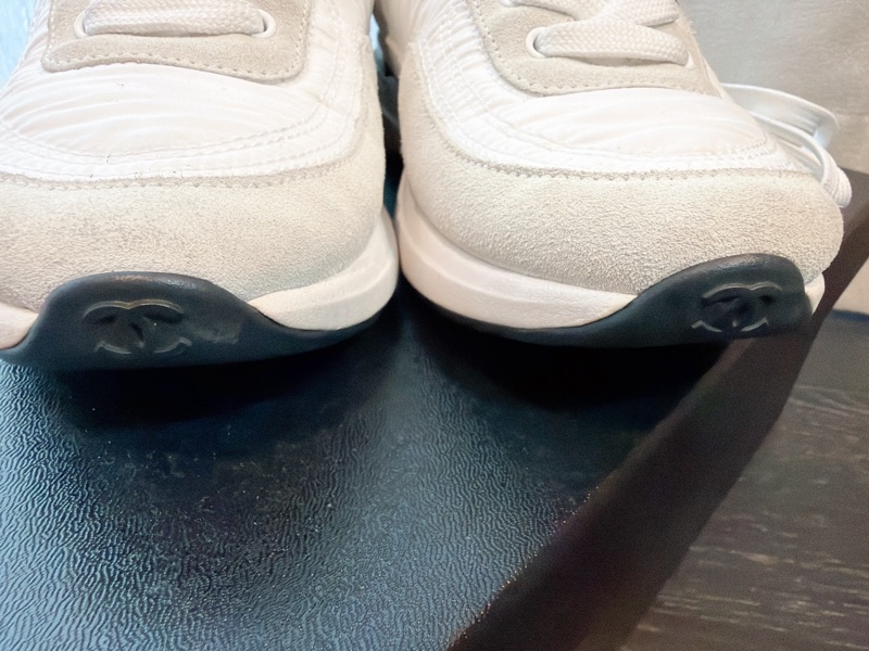 二手精品自賣❤️香奈兒Chanel黑白經典款百搭雙C logo休閒運動鞋👟36號-6