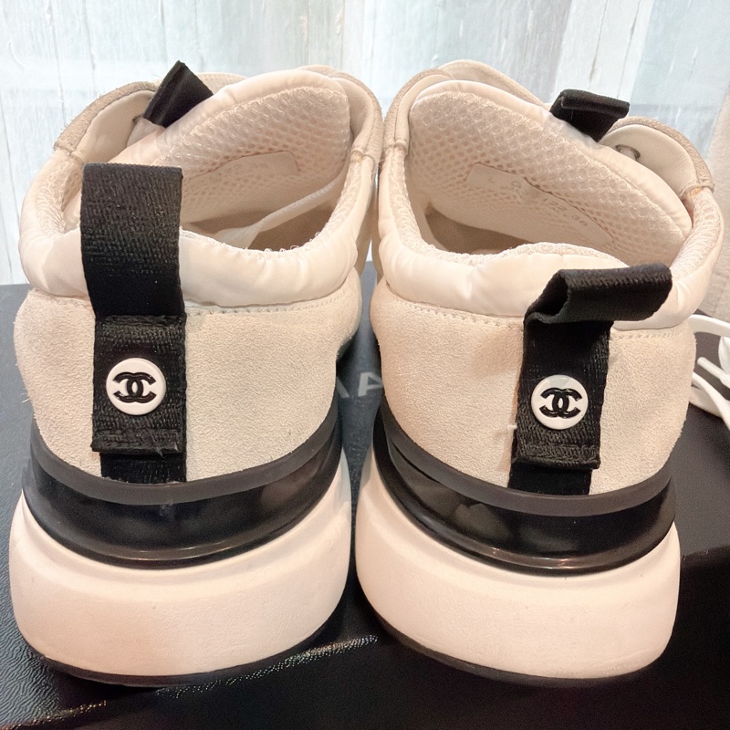 二手精品自賣❤️香奈兒Chanel黑白經典款百搭雙C logo休閒運動鞋👟36號-10