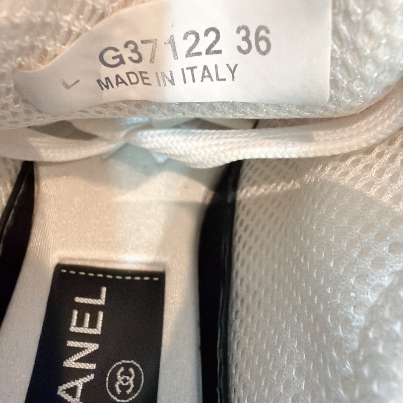 二手精品自賣❤️香奈兒Chanel黑白經典款百搭雙C logo休閒運動鞋👟36號-13