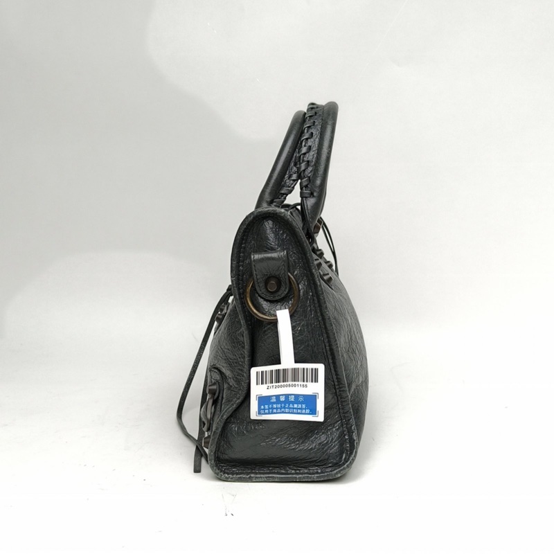 BALENCIAGA CLASSICCITY機車包小號深灰色羊皮新款肩背包-1