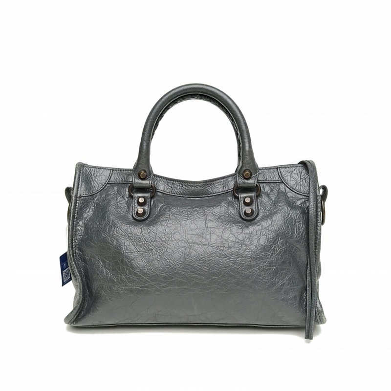BALENCIAGA CLASSICCITY機車包小號深灰色羊皮新款肩背包-2