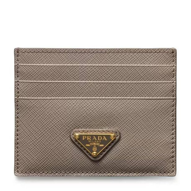 💎Han's house精品服飾💎PRADA 三角鐵牌 防刮牛皮 卡夾 義大利製 原價13500-4