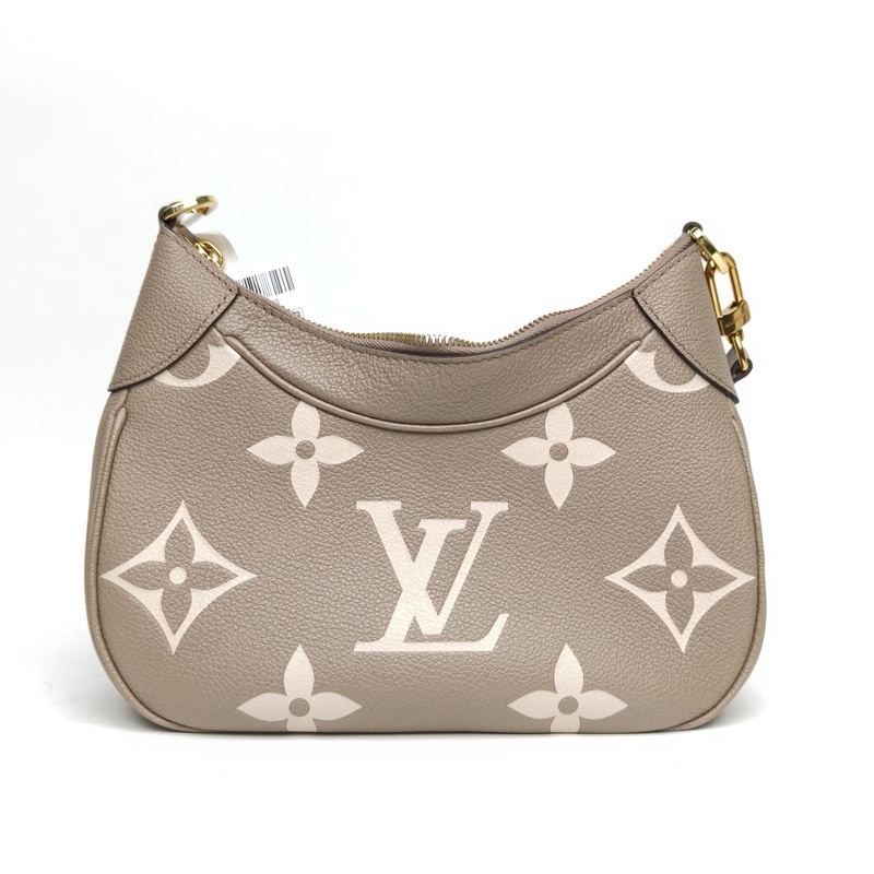 LOUIS VUITTON Bagatelle腋下包大象灰牛皮晶片印花灰色-2