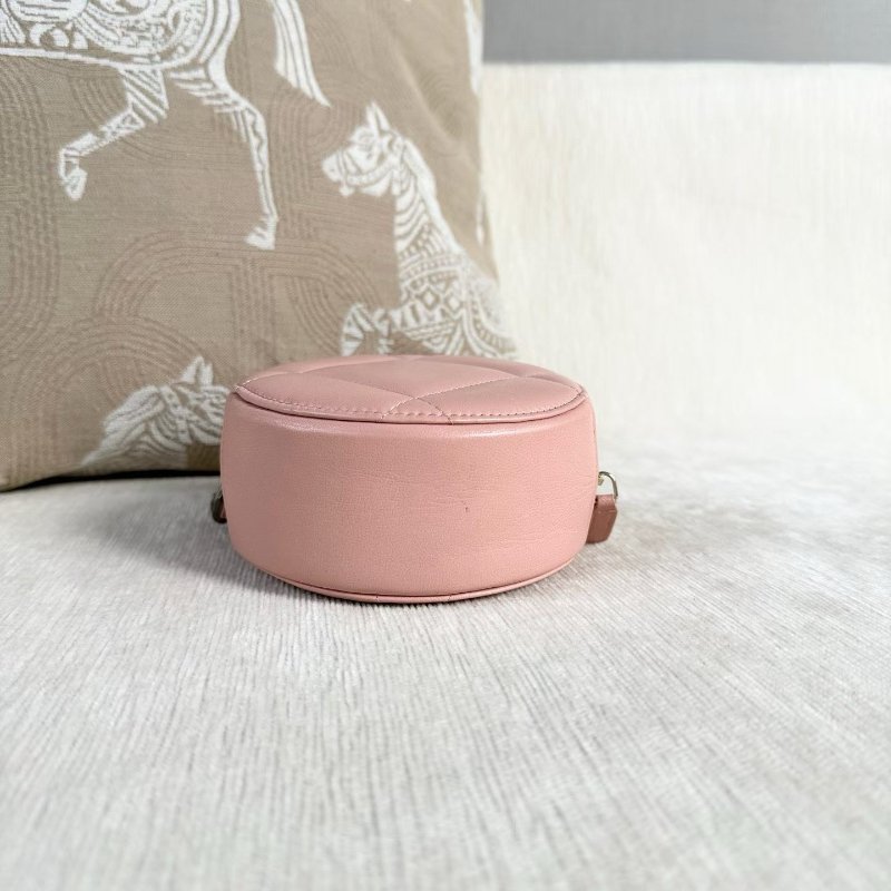 Chanel 19bag小圓餅mini 粉色 金扣 羊皮 15*12*5.5 98新配件塵袋-4