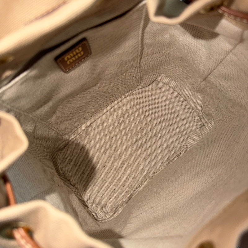 Miumiu 帆布皮革後背包, 微風南山購買 全新-5