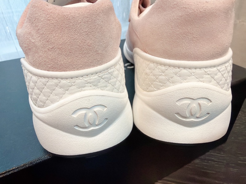 二手精品自賣❤️近新香奈兒Chanel粉色系麂皮休閒鞋👟36號-9