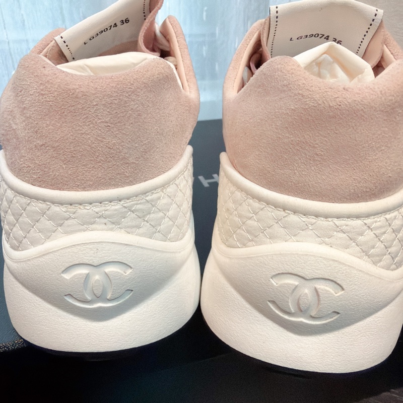 二手精品自賣❤️近新香奈兒Chanel粉色系麂皮休閒鞋👟36號-10