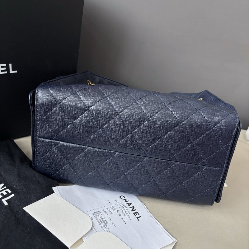 閒置新 香奈兒/Chanel 深藍色荔枝紋牛皮25bag 小號 芯片款-4