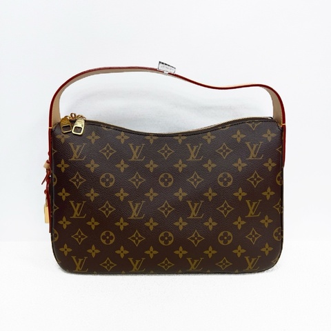 ✨99新🆕LOUIS VUITTON SLOUCHY 小號 棕色塗層帆布老花單肩包 腋下包 金色五金 ❤️正品