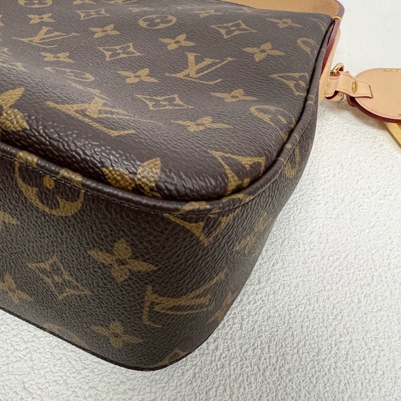 ✨99新🆕LOUIS VUITTON SLOUCHY 小號 棕色塗層帆布老花單肩包 腋下包 金色五金 ❤️正品-2
