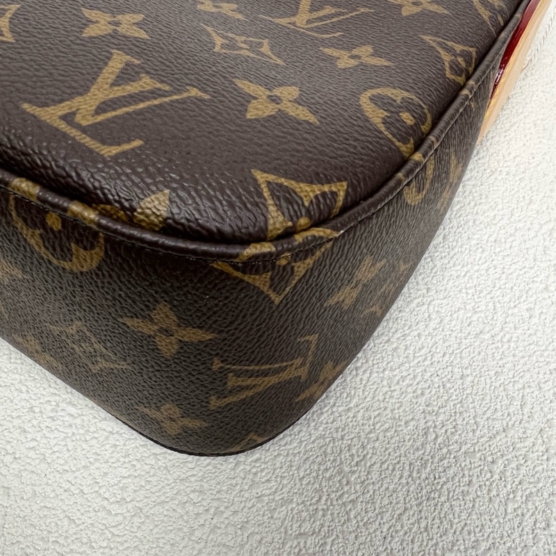 ✨99新🆕LOUIS VUITTON SLOUCHY 小號 棕色塗層帆布老花單肩包 腋下包 金色五金 ❤️正品-4