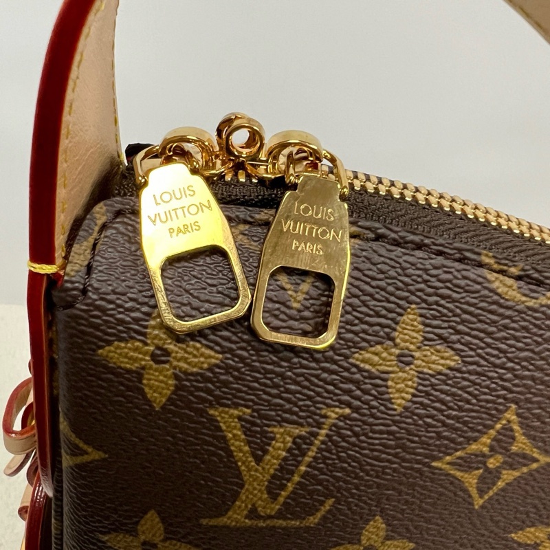 ✨99新🆕LOUIS VUITTON SLOUCHY 小號 棕色塗層帆布老花單肩包 腋下包 金色五金 ❤️正品-8