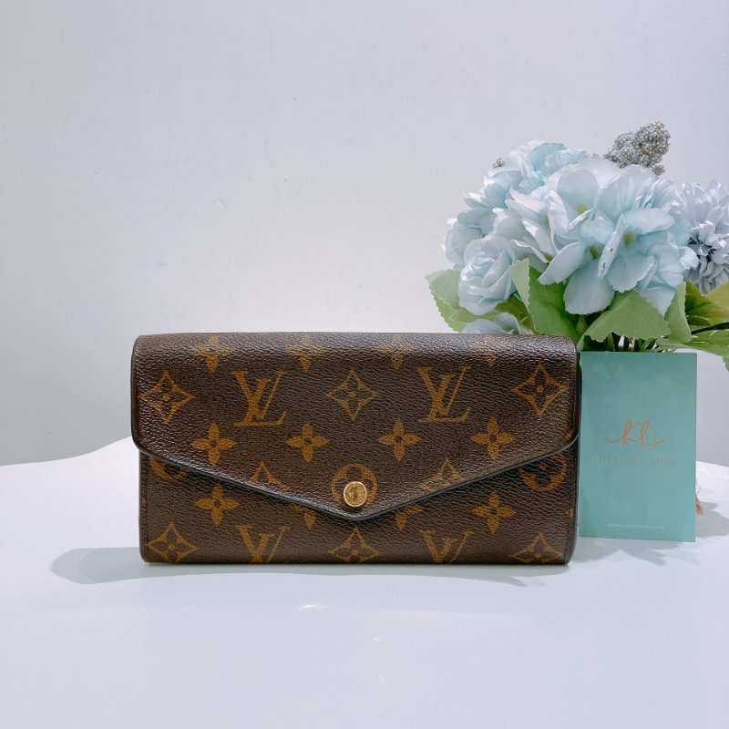 TW4846 Louis Vuitton 路易威登經典花紋長銀包 Sarah Long Wallet Monogram Canvas Pink-0