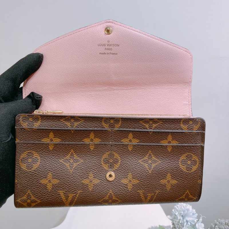 TW4846 Louis Vuitton 路易威登經典花紋長銀包 Sarah Long Wallet Monogram Canvas Pink-22