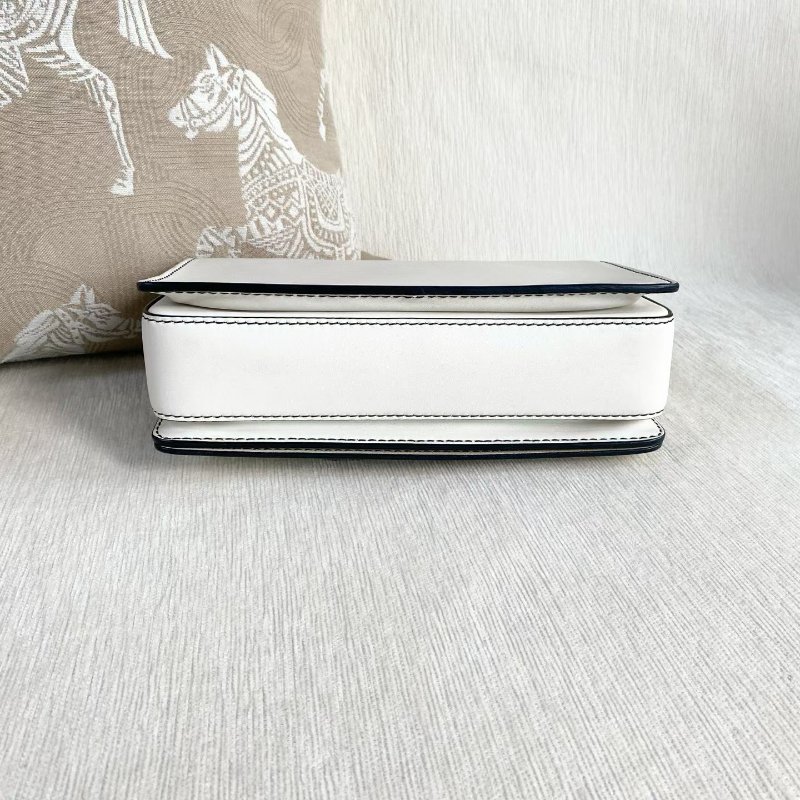 Dior JADIOR翻蓋肩背斜背包 白色銀扣 牛皮 24*14*8 98新配件塵袋 肩帶-4