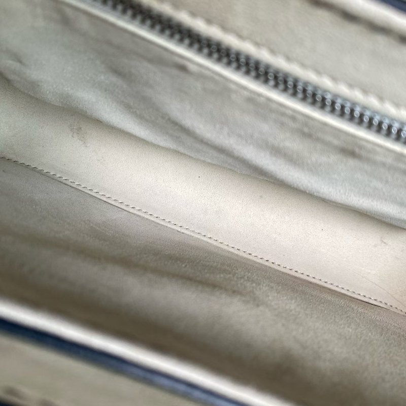 Dior JADIOR翻蓋肩背斜背包 白色銀扣 牛皮 24*14*8 98新配件塵袋 肩帶-6