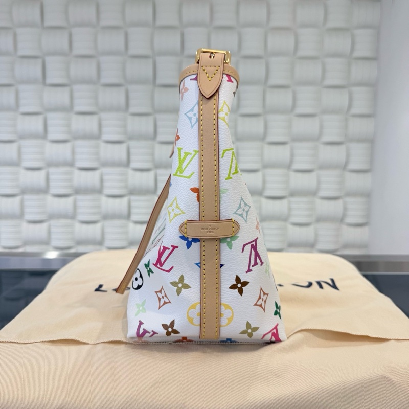 ✨99新🆕LV/路易威登x村上隆 白三彩 Carryall 小號手提包腋下包單肩包 金扣❤️正品保障-2