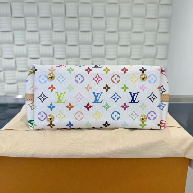 ✨99新🆕LV/路易威登x村上隆 白三彩 Carryall 小號手提包腋下包單肩包 金扣❤️正品保障-5