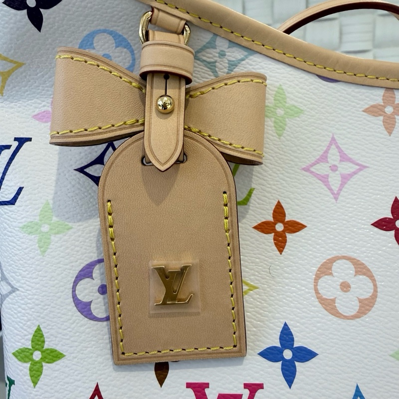 ✨99新🆕LV/路易威登x村上隆 白三彩 Carryall 小號手提包腋下包單肩包 金扣❤️正品保障-7