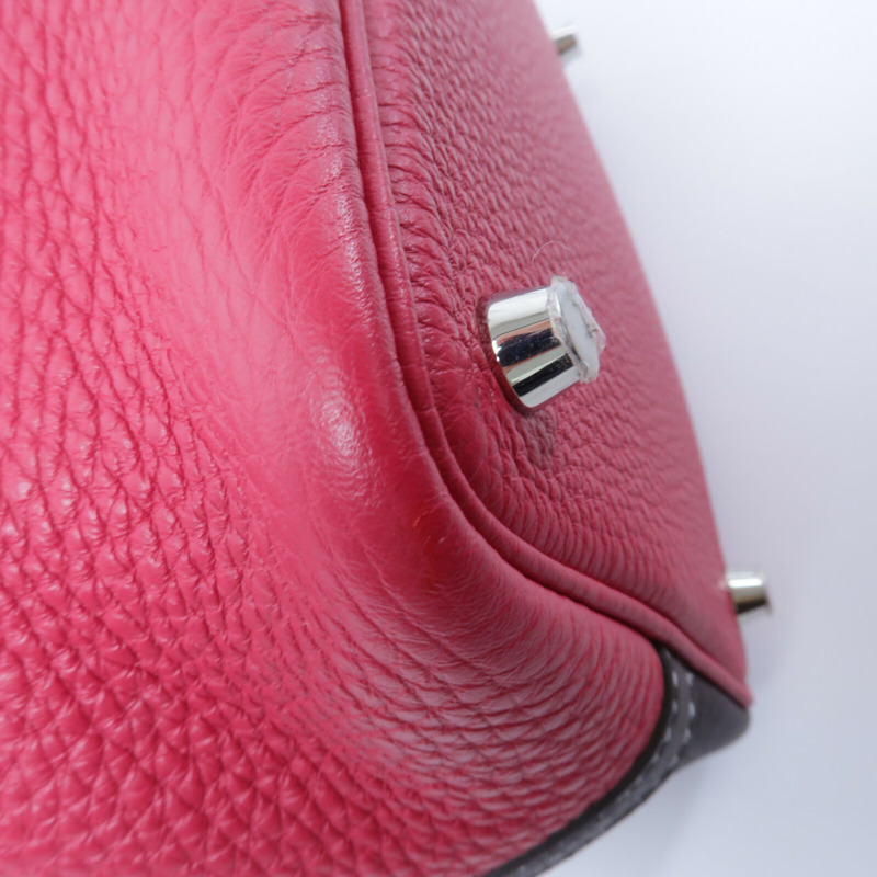 HERMES Clemence皮革Picotin PM手挽袋Rouge Sellier/Frambo-10