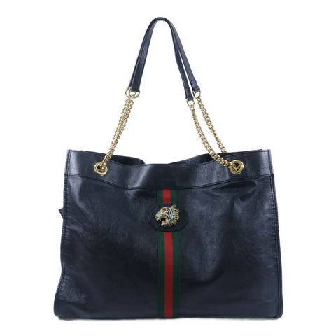 GUCCI 牛皮皮革Rajah Tote鏈帶手挽袋