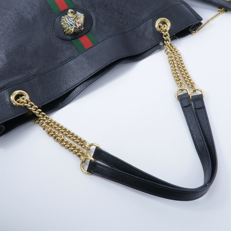 GUCCI 牛皮皮革Rajah Tote鏈帶手挽袋-10