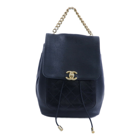 CHANEL 牛皮皮革Backpack鏈帶背包