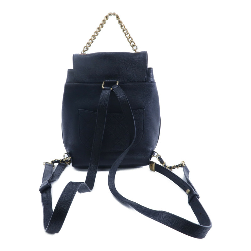 CHANEL 牛皮皮革Backpack鏈帶背包-1