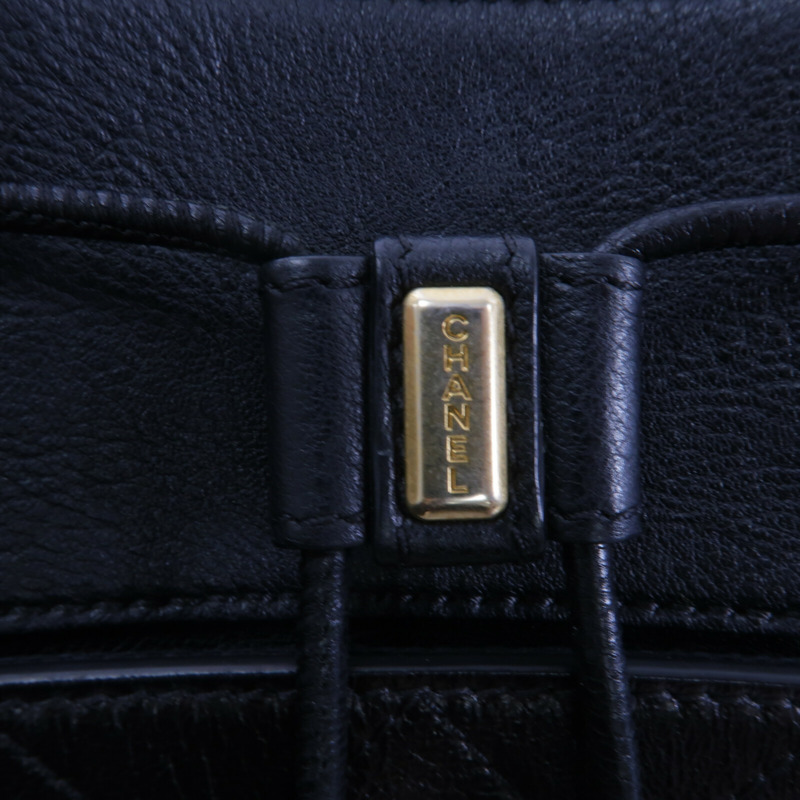 CHANEL 牛皮皮革Backpack鏈帶背包-6