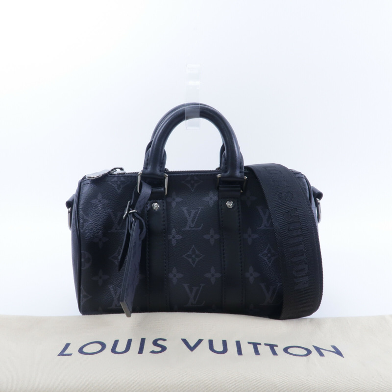 LOUIS VUITTON Monogram Eclipse Keepall Bandouliere 25手挽肩背兩用袋-9