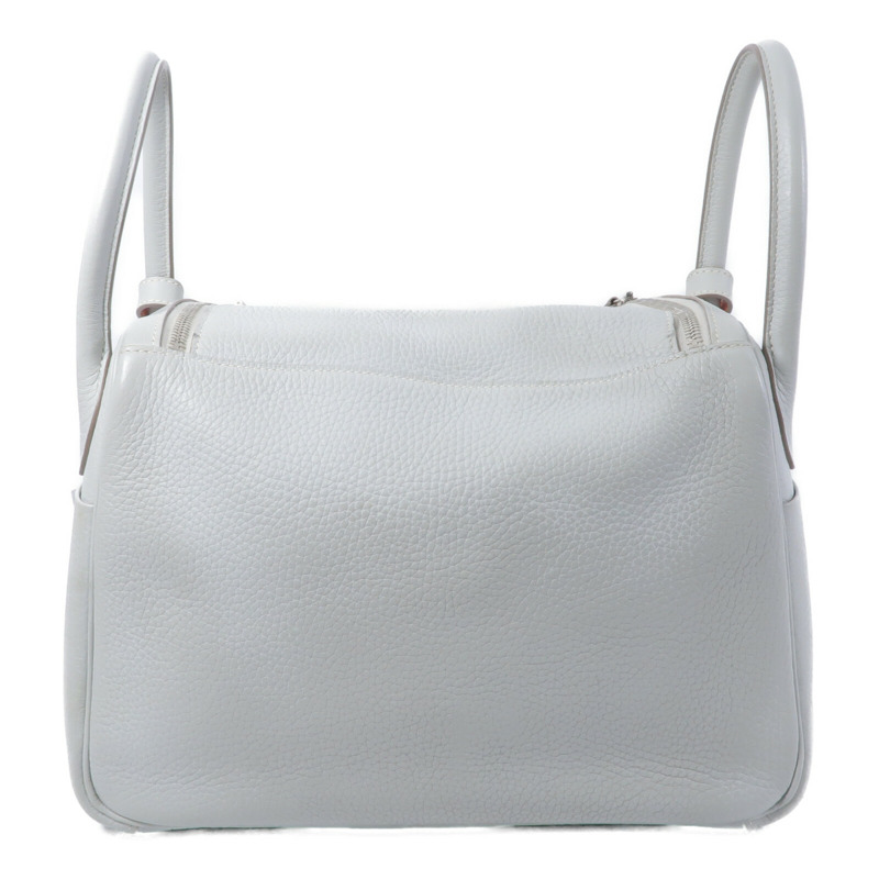 HERMES Clemence皮革Lindy 30手挽肩背兩用袋Craie/Crevette-1