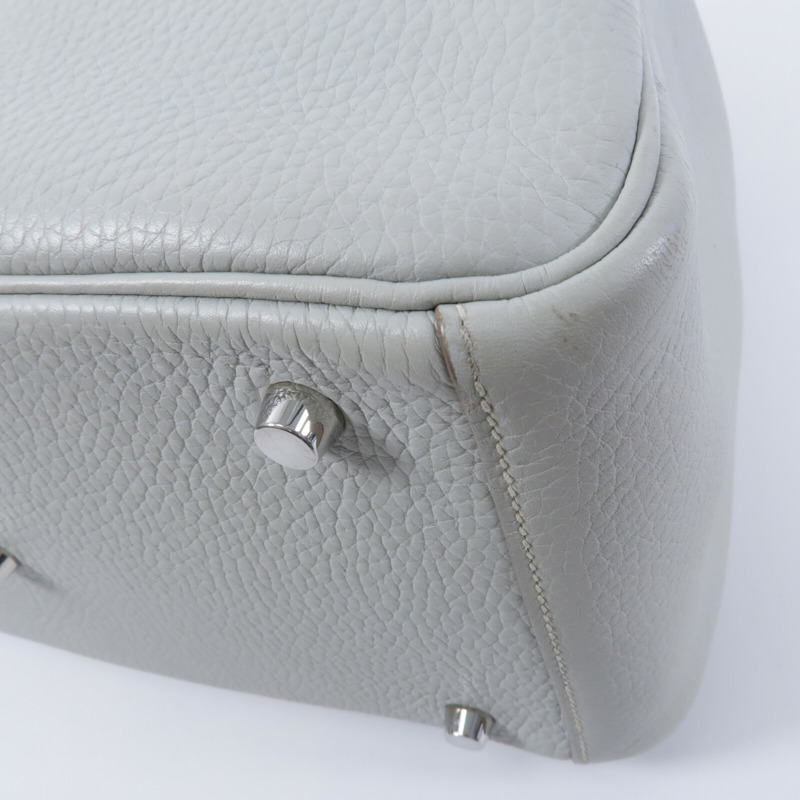 HERMES Clemence皮革Lindy 30手挽肩背兩用袋Craie/Crevette-10