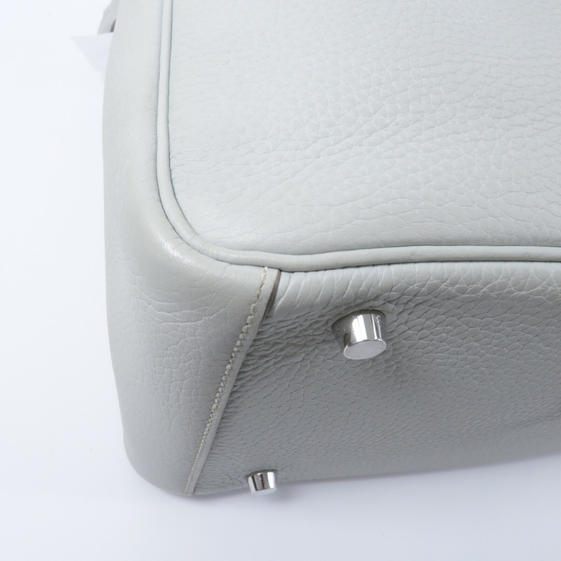 HERMES Clemence皮革Lindy 30手挽肩背兩用袋Craie/Crevette-11
