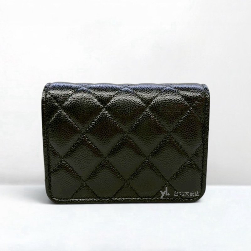 A13229-CHANEL 黑色荔枝牛皮COCO字母皮穿鏈包AP2306-3