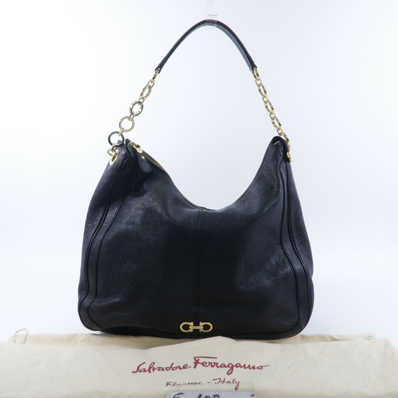 Salvatore Ferragamo 牛皮皮革Shoulder Bag鏈帶肩背袋-9