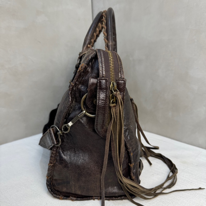 【赫蒂國際精品】Balenciaga Le City 黑色機車包 深棕色 手提包 肩背包 vintage 二手 中古-7