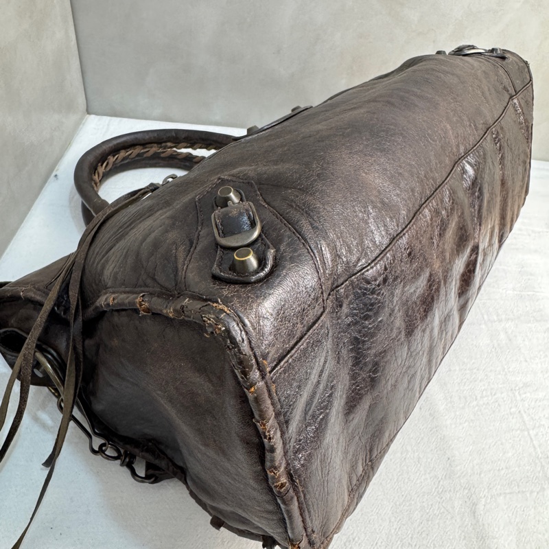 【赫蒂國際精品】Balenciaga Le City 黑色機車包 深棕色 手提包 肩背包 vintage 二手 中古-10