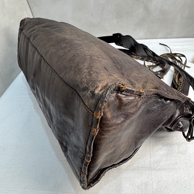 【赫蒂國際精品】Balenciaga Le City 黑色機車包 深棕色 手提包 肩背包 vintage 二手 中古-13