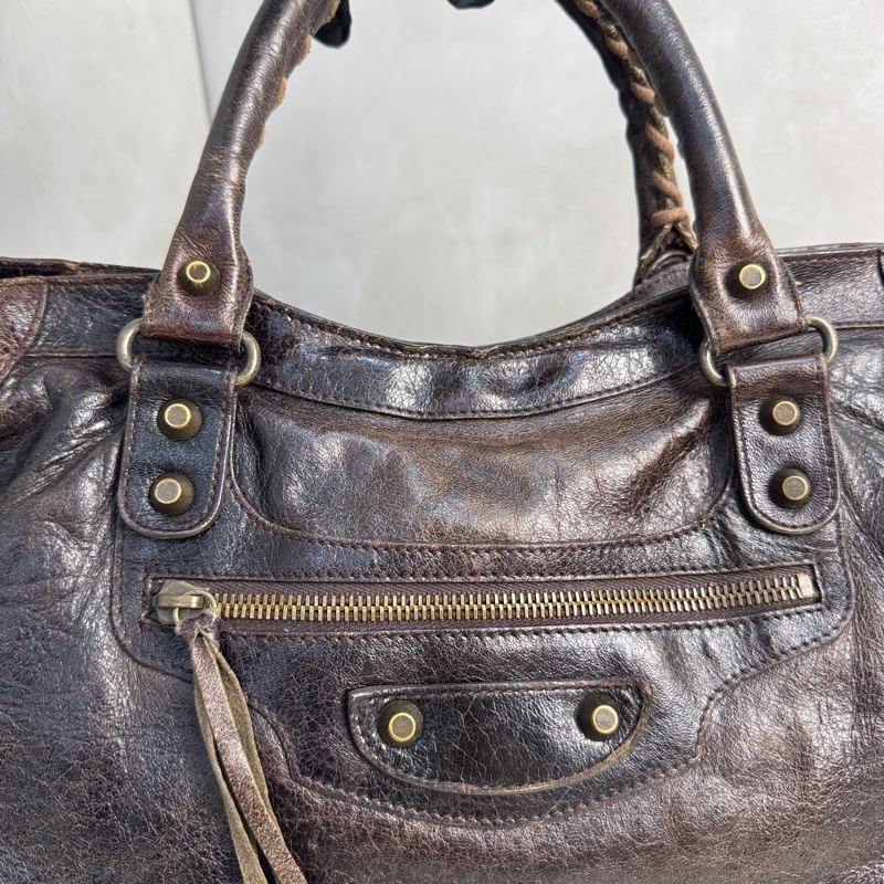【赫蒂國際精品】Balenciaga Le City 黑色機車包 深棕色 手提包 肩背包 vintage 二手 中古-14