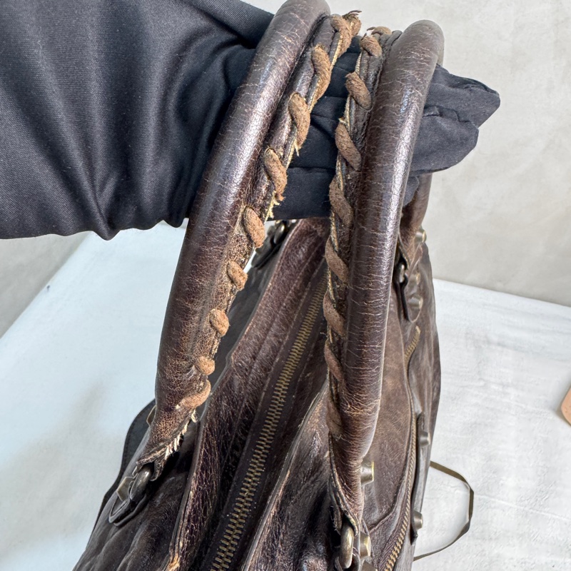 【赫蒂國際精品】Balenciaga Le City 黑色機車包 深棕色 手提包 肩背包 vintage 二手 中古-15