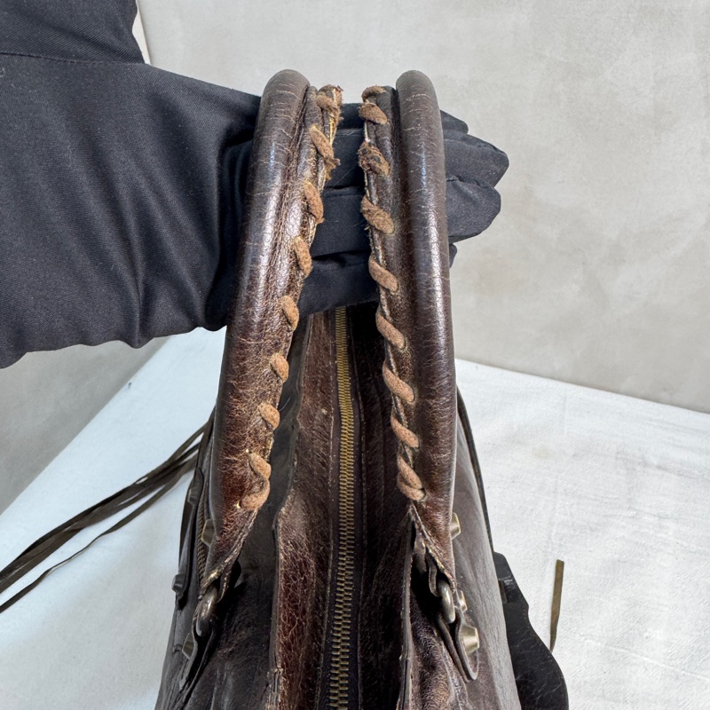 【赫蒂國際精品】Balenciaga Le City 黑色機車包 深棕色 手提包 肩背包 vintage 二手 中古-16
