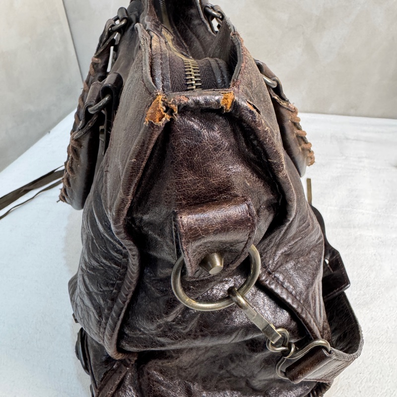 【赫蒂國際精品】Balenciaga Le City 黑色機車包 深棕色 手提包 肩背包 vintage 二手 中古-17