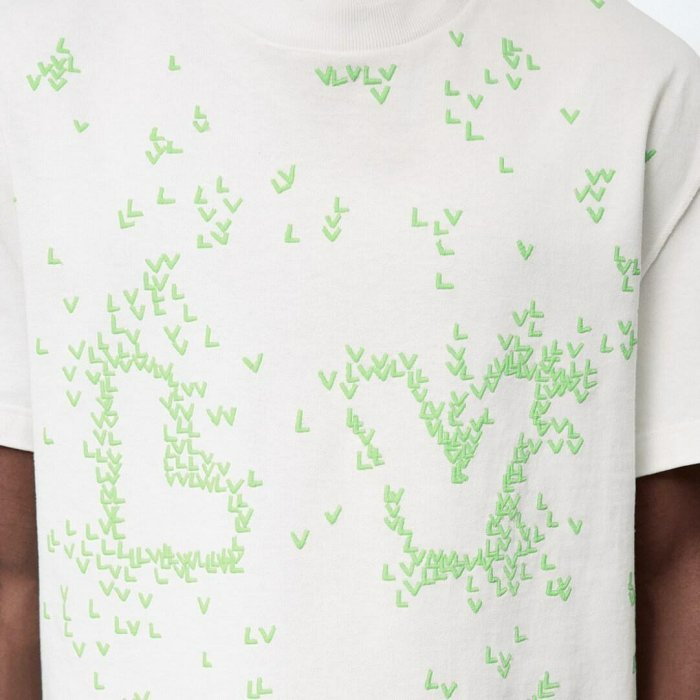 💎Han's house精品服飾💎 LV LOUIS VUITTON 刺繡 短 T  短袖 白 1AA808 現貨 L-7