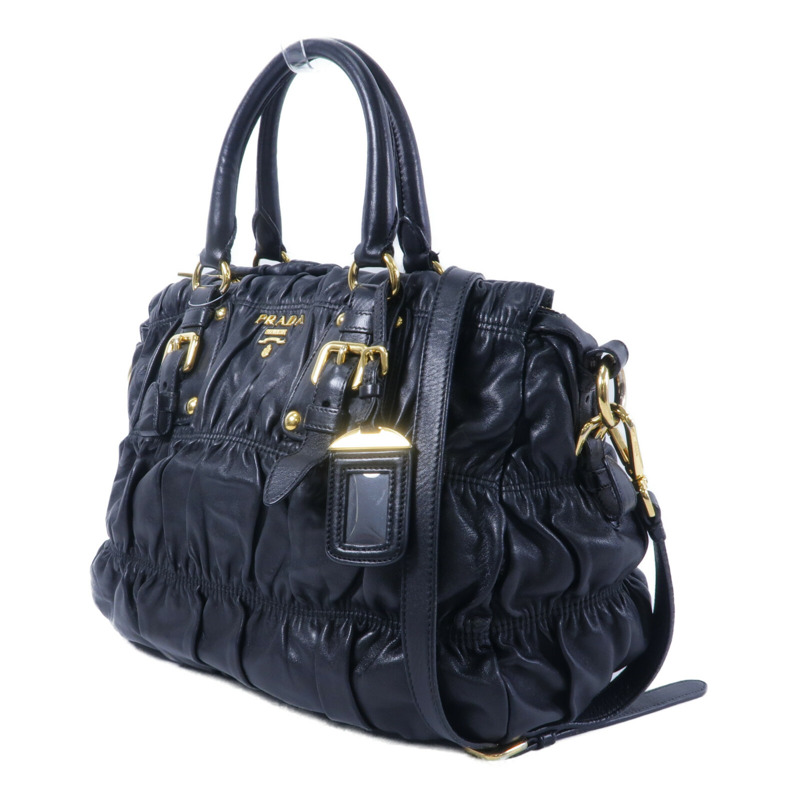 PRADA 羊皮皮革Gaufre 2 Way Shoulder手挽肩背兩用袋-2