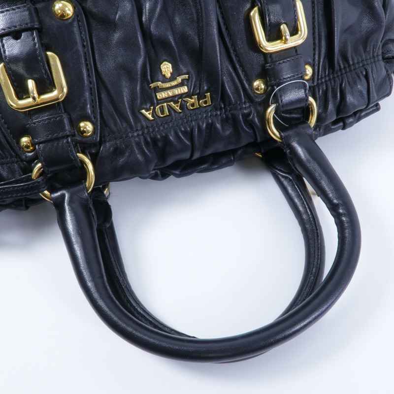 PRADA 羊皮皮革Gaufre 2 Way Shoulder手挽肩背兩用袋-9