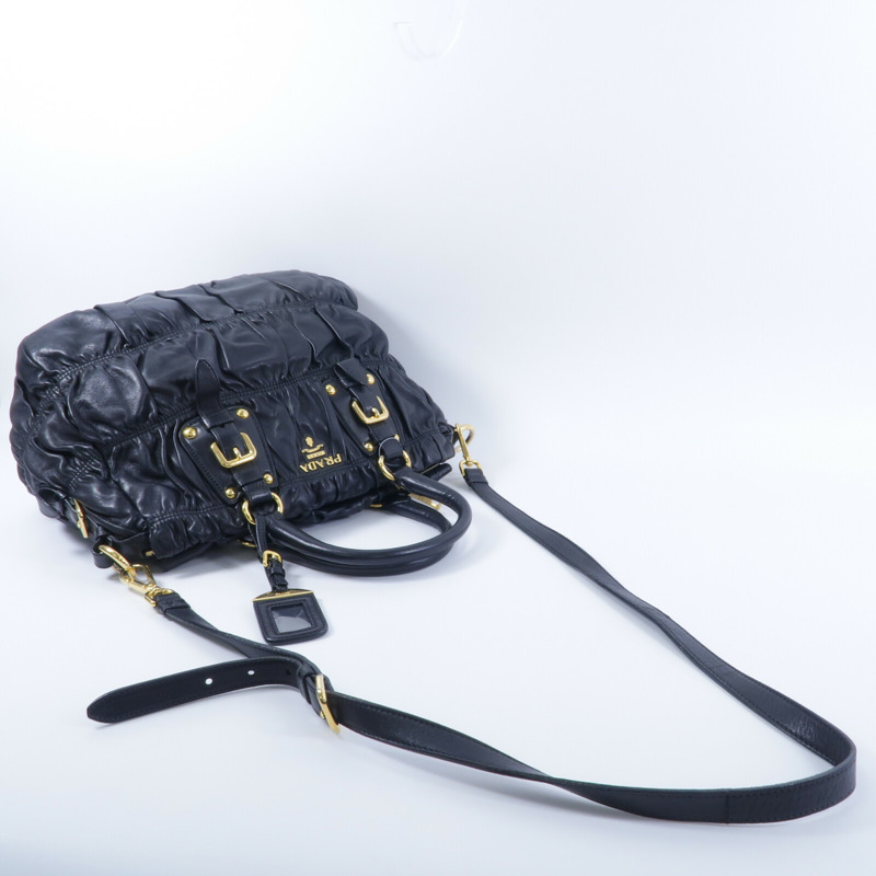 PRADA 羊皮皮革Gaufre 2 Way Shoulder手挽肩背兩用袋-10